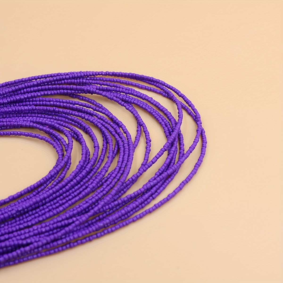 Bohemian Purple Beaded Necklace Braided Finish